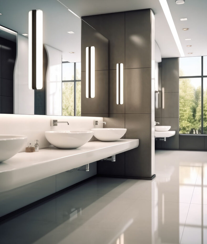 Salle de bain d'un commerce - Plomberie commerciale